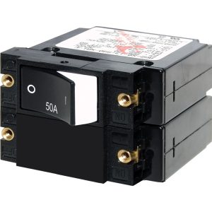 BLUE SEA 7577 A-SERIES RAISED ROCKER CIRCUIT BREAKER - DOUBLE POLE - 50A