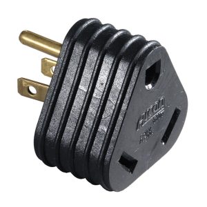 ARCON 13995 ADAPTER 30A-15A TRI CSA BULK; Adapts All Brands Of RV Plugs; 30 Amp Female To 15 Amp Male; Black