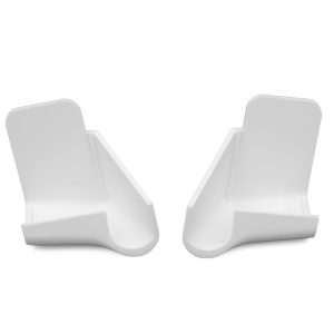 B&B MOLDERS 94168 SHORT RAIN GUTTER SPOUTS; Mounts To RV Rain Gutter/ Trim Including Awning Rails And J-Rails 1-1/16 Inch Width; Short Length; Polar White; UV And Impact Resistant; Set Of 2; B&B Cross Reference 389PW-A