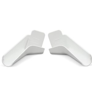 B&B MOLDERS 94173 LONG RAIN GUTTER SPOUTS; Mounts To RV Rain Gutter/ Trim Including Awning Rails And J-Rails 1-1/16 Inch Width; Long Length; Polar White; UV And Impact Resistant; Set Of 2; B&B Cross Reference 655-PW-A