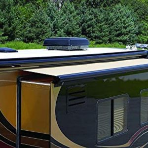 CAREFREE KB082002542 Awning; Ascent; Slide Out Cover; 42 In Automatically Extends/ Retracts W/ The Slide Out; Roof Size Range 78 To 83 In; Flange Size Range 83 To 88 In; 86 In Fabric Width; Solid White; Vinyl; White Weather Cover; White Cast
