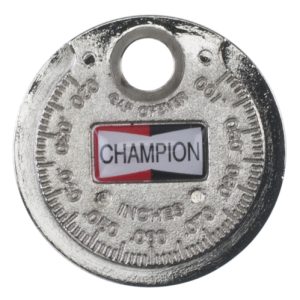 CHAMPION CT481 TAPER GAP GUAGE - EACH, Champion Silver Dollar Gap Gauge; Steel Construction; Incorporates A Beveled Round Hole For Opening Electrode Gaps