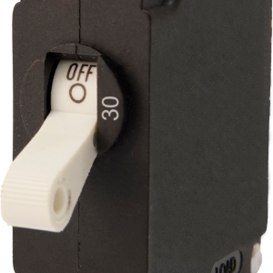 EGIS 3201-30 SINGLE POLE PANEL MOUNT 30A, 30 Amp; Manual Reset; Single; 277 Volt AC/ 80 Volt DC; White; Single Pole Magnetic Hydraulic Type; Toggle Panel Mount; No 10-32 Screw Terminal; -40 To 185 Degree Fahrenheit Operating Temperature