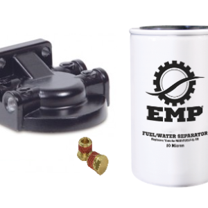 EMP 35-37855 KIT FUEL WATER SEP 1/4FT ALUM. YAM; Replacement Filter; Fits Yamaha 115 Horsepower And Other Applications Needing A High Capacity Filter; White/ Black; With 35-06048 Aluminum Filter Bracket/ 35-37807 10 Micron Filter/ Two Brass Plugs