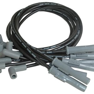 MSD 31323 WIRE SET, Pre Assembled; Black; 8-1/2 Millimeter; Silicone and Synthetic; Helically Wound Copper Alloy Conductor With Ferro-Magnetic Impregnated Center Core; Straight Spark Plug Boots