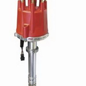 MSD 85501 DIST.CHVY W/LCKD OUT ADVC; For Use With Chevy V8 Engines; Without Ignition Control Module; Magnetic Trigger; Locked Out Timing; With Bronze Gear; Red Cap With HEI/Male Posts; Red