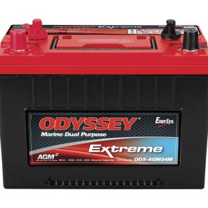 ODYSSEY ODXAGM34M 34M-PC1500, 34M Group Size; 12 Volt; 880 Cold Cranking Amps/ 1500 Pulse Hot Cranking Amps; Standard Post Top And Threaded Side Terminal; Single External Vent; 10.9 Inch Length; 6.8 Inch Width; 7.8 Inch Height