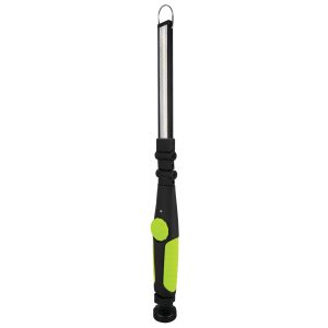 PERFORM TOOL W2232 650+LM LI-ION FOLDING SLIM WORK LIG, Hand Held; LED; 15-3/4 Inch Length x 1-1/2 Inch Width; 600 Lumens High Beam/ 150 Lumens Low Beam; Swivel Hook; Removable 360 Degree Swivel Magnetic Base; Black/ Green Housing