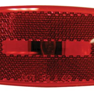 PETERSON V2549R CLEARANCE LIGHT RED; Incandescent; Rectangular; 4-1/16 Inch Length x 2 Inch Width x 1 Inch Height; Red Lens; Twist-Out Bulb Socket Provide Easy Bulb Access; Single; With Reflex; Without Trim