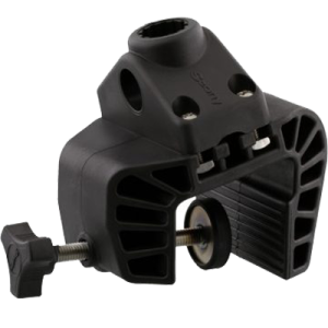 SCOTTY 449-BK PORTBLE CLMP MNT W/241 SIDE/DCK MNT; For Use With Scotty Post Mount Rod Holders; Portable Clamp Mount; Twist Lock; Black; Nylon; 2 Inch Maximum Clamp Opening; With 241 Combination Side Deck Mount And Fasteners