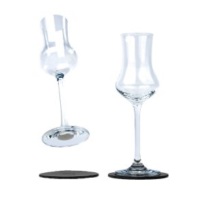 SILWY MAGNET S095-1310-2 MAGNETIC CRYSTAL GLASS LIQUEUR; Magnetic Liqueur Glass; Crystal Clear; Glass; 3.2 Ounce Capacity; BPA Free; Scratch- Resistant; Set Of 2; Integrated Magnet Base; With Two Black Metal Nano Gel Pads