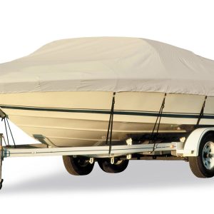 TAYLOR MADE 70204 BOATGUARD BOAT COVER 16-19FT 96FT F, Used For Trailering; V-Hull Bass Boat; Fits 16 To 19 Foot Length With A Beam Width Up To 96 Inch; Water Repellent; Gray; Acrylic Polyester Fabric; With Storage Bag; With Tie-Downs