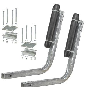 TIE DOWN 86102 ROLLER GUIDES FIXED ANGLE; Use To Assist In Centering The Boat On To The Trailer; Bolt-On Mount; 13 Inch Height; Galvanized; Set Of 2; With Rubber Roller/ Mounting Hardware