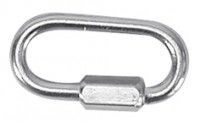 WHITECAP S1554P 3/8FT Z.P. STEEL QUICK LINK; Twist-Lock; Oval; 1/2 Inch Opening; 3-1/2 Inch Length; Silver; Galvanized Steel; 3/8 Inch Stock