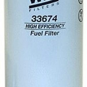WIX 33674 FUEL; Spin-On Style; 9.321 Inch Height x 3.713 Inch Outside Diameter Top; 419 PSI Burst Pressure; 2 Micron Element; For Use With Various Cat Engines/ Equipment