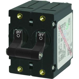 BLUE SEA 7232 A-SERIES DOUBLE POLE TOGGLE - 10A - BLACK