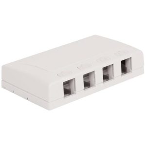 ICC IC108SB4WH SURFACE MOUNT BOX, ELITE, 4-PORT, WHITE