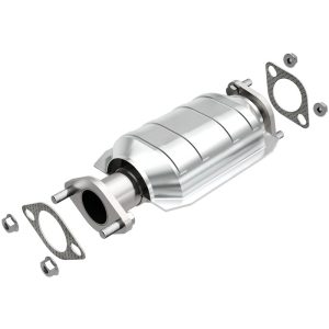 MAGNAFLOW 24341 Catalytic Converter; Direct Fit 48 State; Stainless Steel Case; Single 2 Inch Bolt-On Inlet; Single 2 Inch Bolt-On Outlet; 6 Inch Width X 9 Inch Length Catalytic Converter; With Gaskets/ Bolts/ Washers