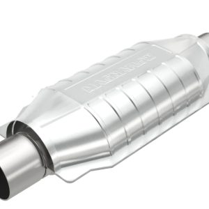 MAGNAFLOW 99006HM Catalytic Converter; HM Grade; Standard Grade; 6-1/2 Inch Wide Oval Case; Single 2-1/2 Inch Slip Fit Inlet; Single 2-1/2 Inch Slip Fit Outlet; 12 Inch Body/ 16 Inch Overall Length; Heavy Metal Loaded Catalyst
