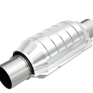 MAGNAFLOW 99205HM Catalytic Converter; HM Grade; 5-1/8 Inch Diameter Case; Single 2-1/4 Inch Slip Fit Inlet; Single 2-1/4 Inch Slip Fit Outlet; 12 Inch Body/ 16 Inch Overall Length; Heavy Metal Loaded Catalyst