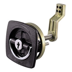 PERKO 0931DP1BLK BLACK FLUSH LOCK - 2.5 INCH X 2.5 INCH W/OFFSET CAM BAR & FLEXIBLE POLYMER STRIKE