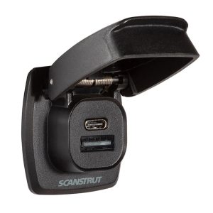 SCANSTRUT SC-USB-F4 FLIP PRO PLUS - FAST CHARGE USB-A &, Marine And Vehicle Use; Dual USB-C Fast Charge Socket; 10 To 30 Volt DC Input Voltage(12/24 Volt System); 6 Ampere Input Current