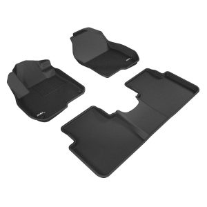 3D MATS L1HD08601509 All-Weather Floor Mats for Honda CR-V CRV 2017-2022 Custom Fit Car Floor Liners, Kagu Series (1st & 2nd Row, Black)