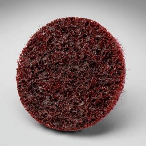 3M 07481 Surface Conditioning Disc; Scotch-Brite Roloc; Used For Cleaning And Finishing On All Metals For Removal Of Light Rust/ Oxides/ Coatings; 2 In Diameter; Medium; Maroon; Aluminum Oxide; Roloc Quick Change Attachment System; Box Of 25