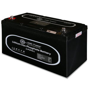 AIMS POWER LFP12V104A 12V 104A LIFEPO4 W/HEATER BT; Group 27; 12.8 Volt; 104 Ampere Hour Capacity; M8 Threaded Stud Top Terminals; Lithium Iron Phosphate Style (LiFePO4); Deep Cycle Battery; 12-3/4 Inch Length; 6-3/4 Inch Width; 8.3 Inch Height