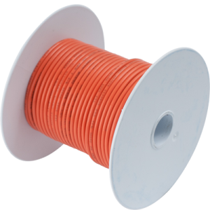 ANCOR 100510 TINNED COPPER WIRE 18 AWG (0.8MM2); Stranded Conductor; 18 Gauge; Orange; 100 Foot Spool; Tinned Copper Conductor/ PVC Insulation; UL/ CSA/ ABYC/ US Coast Guard Certified; ROHS Compliant