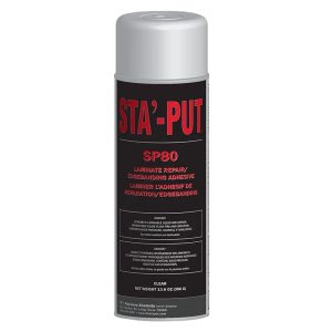 AP PRODUCTS 001-SP8013C SP80 SPRAY ADHESIVE, SP80; Used To Bond High Pressure Laminates To Substrates In Woodworking/ Manufactured Housing/ General Construction; 13.6 Ounce Aersol Can; Clear; Water Resistant/ Non-Staining/ Fast Drying