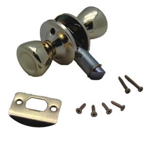 AP PRODUCTS 013-203 Entry Door Handle; Knob Style Handle For RV Passage Door; Polished; Brass; With Mounting Screw
