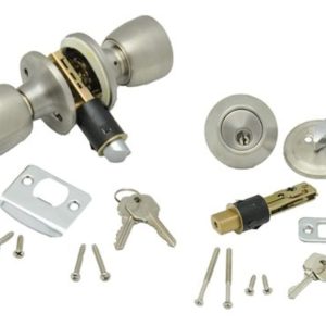AP PRODUCTS 013-234-SS Combo Lock Set with Know Lock and Dead Bolt - Stainless Steel