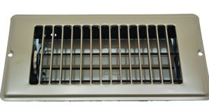 AP PRODUCTS 013626 FLOOR REGISTER; 4 In Width x 8 In Length; 5-1/4 In Width Overall x 10 Length Overall; With Damper; Brown