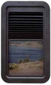 AP PRODUCTS 015201512 THIN SHADE COMPLETE UNIT-BLACK; Fits With Most RV Doors; Complete Unit; Black; With Tinted WIndow Glass/ Recessed Pleated Shade/ Screws
