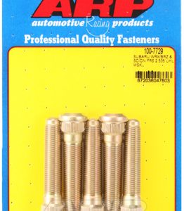 ARP 100-7729 WHEEL STUDS, M12 x 1.25 Thread Size; 2.535 In Under Head Length; 0.565 In Knurl Diameter; 0.270 In Knurl Length; 0.200 In Nose Length; Set of 5