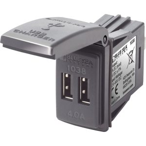 BLUE SEA 1038 48V DUAL USB CHARGER CONTURA SWITCH MOUNT