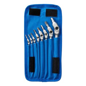 BONDHUS 00017 Chrome Pivot Head SAE HexPro Wrenches with storage Pouch (8 Piece)