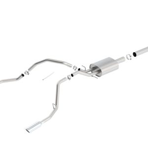 BORLA 140572 140576 Cat-Back System for 2014-2018 Chevrolet Silverado 1500/ GMC Sierra 1500 6.2L V8 AT/MT 2&4WD Extended Cab With Standard Bed (6FT 7 INCH) 143.5 INCH WB/Crew Cab With Short Bed (5FT 9 INCH) 143.5 INCH WB