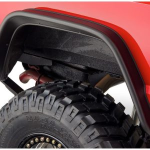 BUSHWACKER 10922-07 Jeep Flat Style Front & Rear Fender Flares | 4-Piece Set, Black, Textured Finish Fits 1984-2001 Jeep Cherokee