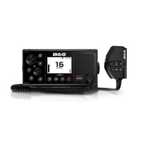 B&G 000-14471001 VHF V60 W/GPS AIS HAILER REMOTE, Fixed Mount; United States/ Canadian/ International Channels; 25 Watt/ 1 Watt; 10 NOAA Weather Channel With Alert; With Built-In GPS; LCD Display; Black; IPX7 Waterproof