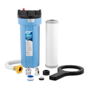 CAMCO 40631 Evo Camper/RV Water Filter | Features Granulated Activated Carbon for Bacteria Control & a Replaceable Premium Spun Polypropylene Filter Cartridge | Includes a 12-Inch Extension Hose