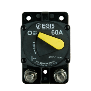 EGIS 4704-060 87 SERIES 60 A SURFACE MOUNT 60 AMP; Switchable/ Manual Reset; Single; 48 Volt DC; Surface Mount; -40 To 185 Degree Fahrenheit Operating Temperature; 5/16 Inch-18 Stud Terminal; Self-Locking Stainless Hardware