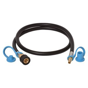 FLAME KING 10039548 Quick Connect Hose for RV, Van, Trailer, LP Gas Only, 48 inches (4-Ft), 1/4 INCH ID Thermo Plastic Hose Assembly