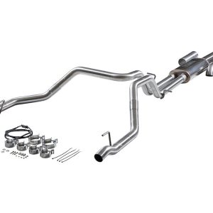 FLOWMASTER 718207 Exhaust System Kit; FlowFX Cat-Back System; 409 Stainless Steel; With Muffler; 3-1/2 Inch To 2-1/2 Inch Pipe Diameter; Single Exhaust With Dual Exit; Dual Out Rear Exit; Without Tips