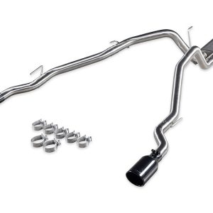 FLOWMASTER 737860 Exhaust System Kit; Signature Series Cat-Back System; 304 Stainless Steel; With Muffler; 3 Inch Pipe Diameter; Single Exhaust With Dual Exit; Dual Split Rear Exit