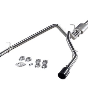 FLOWMASTER 737889 Exhaust System Kit; Signature Series Cat-Back System; 304 Stainless Steel; With Muffler; 3 Inch Pipe Diameter; Single Exhaust With Dual Exit; Dual Split Rear Exit
