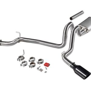 FLOWMASTER 737918 Exhaust System Kit; Signature Series Cat-Back System; 304 Stainless Steel; With Muffler; 2-1/2 Inch Pipe Diameter; Single Exhaust With Dual Exit; Dual Split Rear Exit