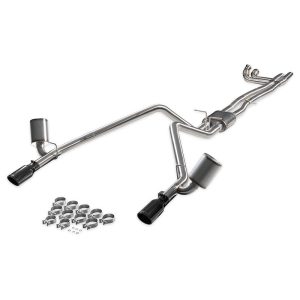 FLOWMASTER 738198 Exhaust System Kit; Signature Series Cat-Back System; 304 Stainless Steel; With Muffler; 3 Inch Pipe Diameter; Dual Exhaust With Dual Exit; Dual Out Rear Side Exit