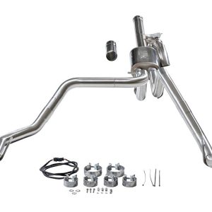 FLOWMASTER 738207 Exhaust System Kit; Signature Series Cat-Back System; 304 Stainless Steel; With Muffler; 3 Inch To 2 Inch Pipe Diameter; Single Exhaust With Dual Exit; Dual Out Rear; Without Tips